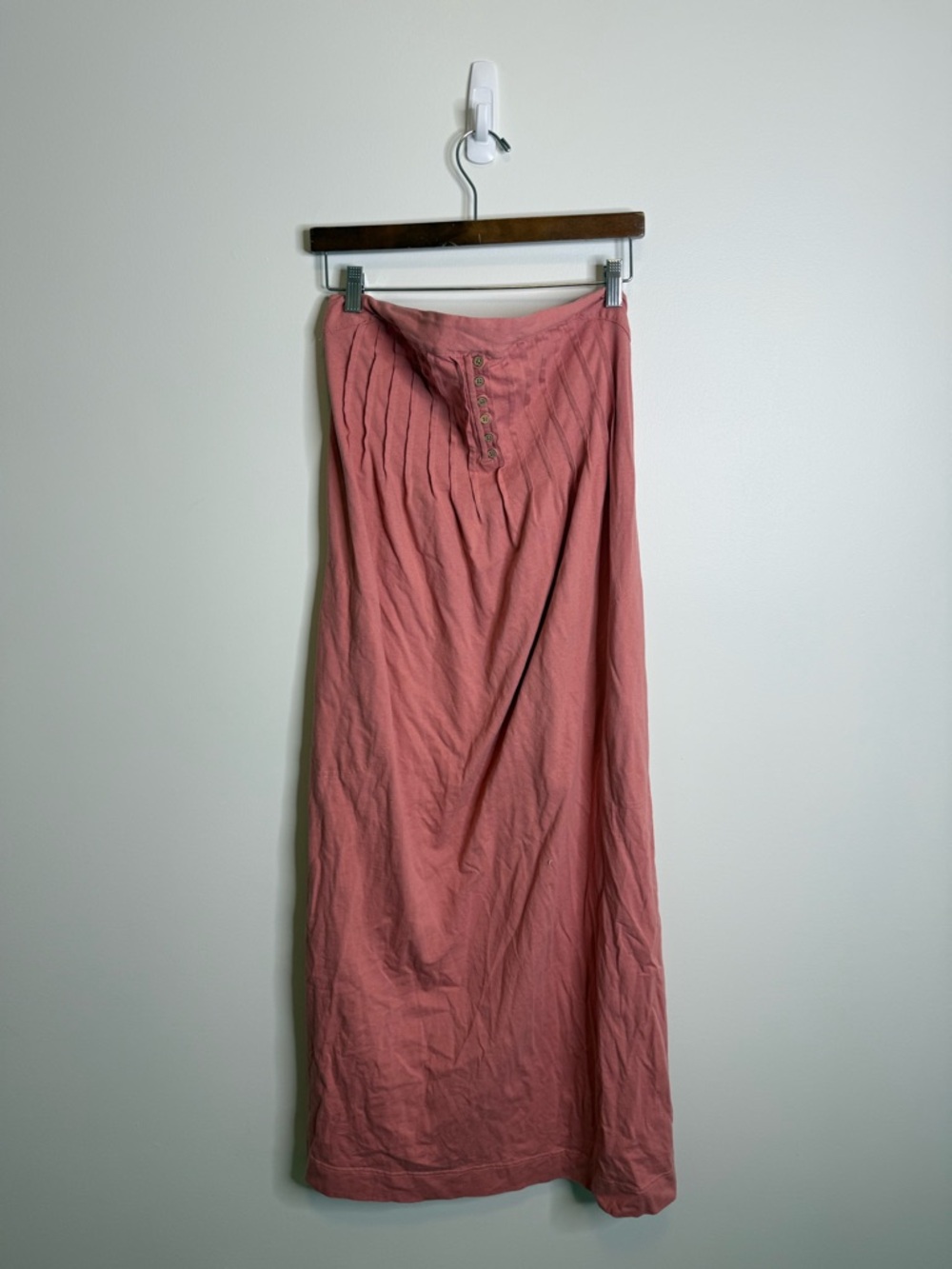 Free People beach Annabelle pink midi dress in reef strapless